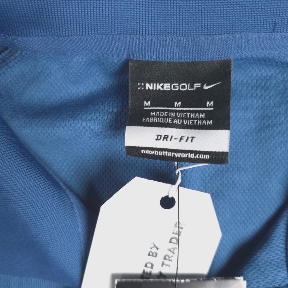 New Nike Golf Mens Dri-FIT Polo Shirt Blue Trader Logo 267020-442 Size M - Picture 7 of 10